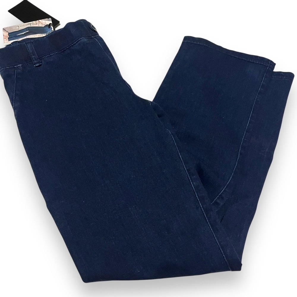 Betabrand Dark Blue Classic Straight Leg Denim Yoga Pants W0626 Med S Petite